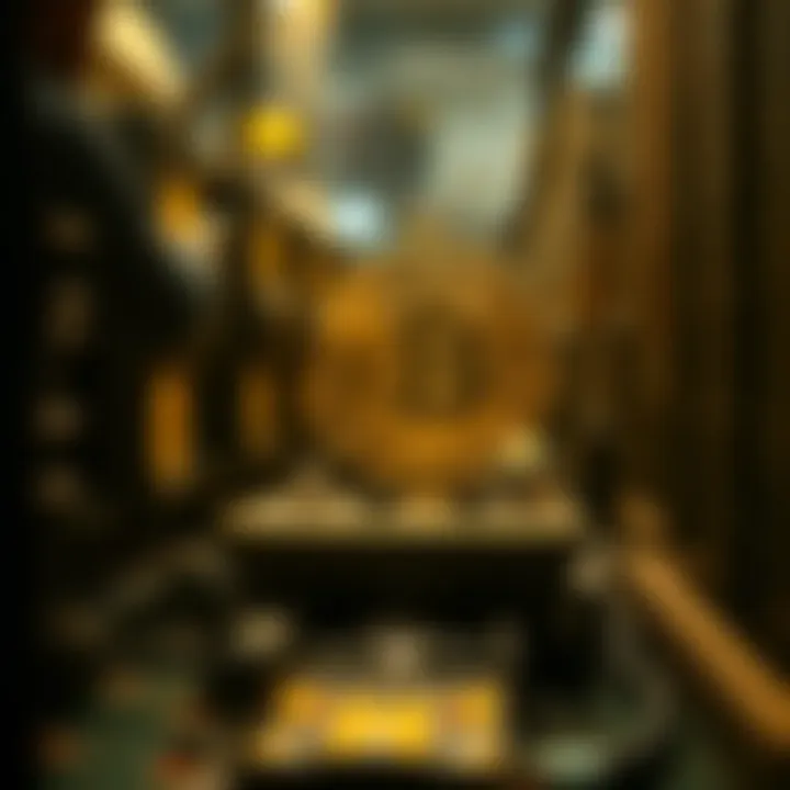 Proof of Work Mechanics Visual representation of proof of work mining with computational elements.