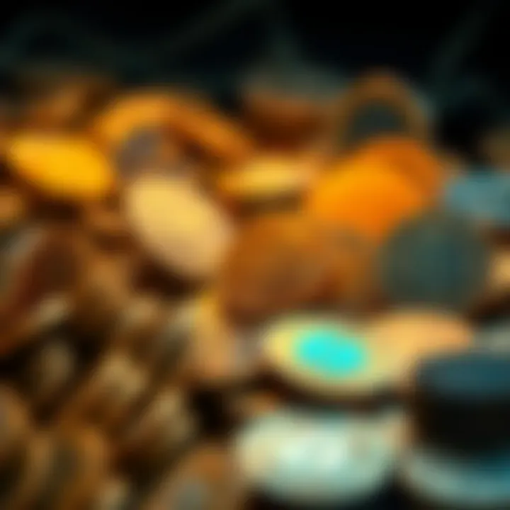 A visual representation of various digital coins