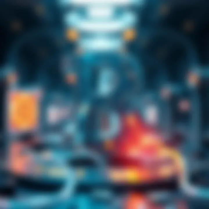 Blockchain Technology in NFTs A futuristic depiction of blockchain technology symbolizing its role in shaping the NFT landscape.