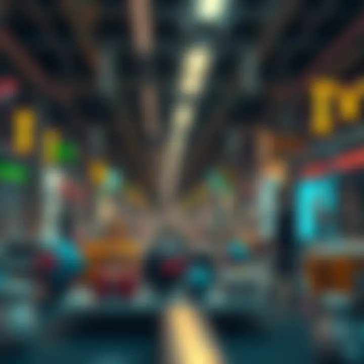 Buyer Psychology in NFT Market An abstract visual representation of buyer psychology in the NFT market illustrated through symbolic graphics.