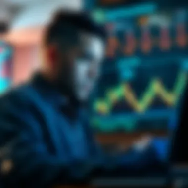 Investor analyzing cryptocurrency data