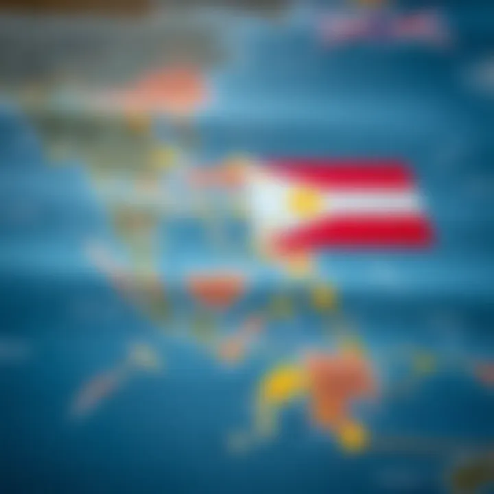 Map visualizing economic relationships between the US and the Philippines